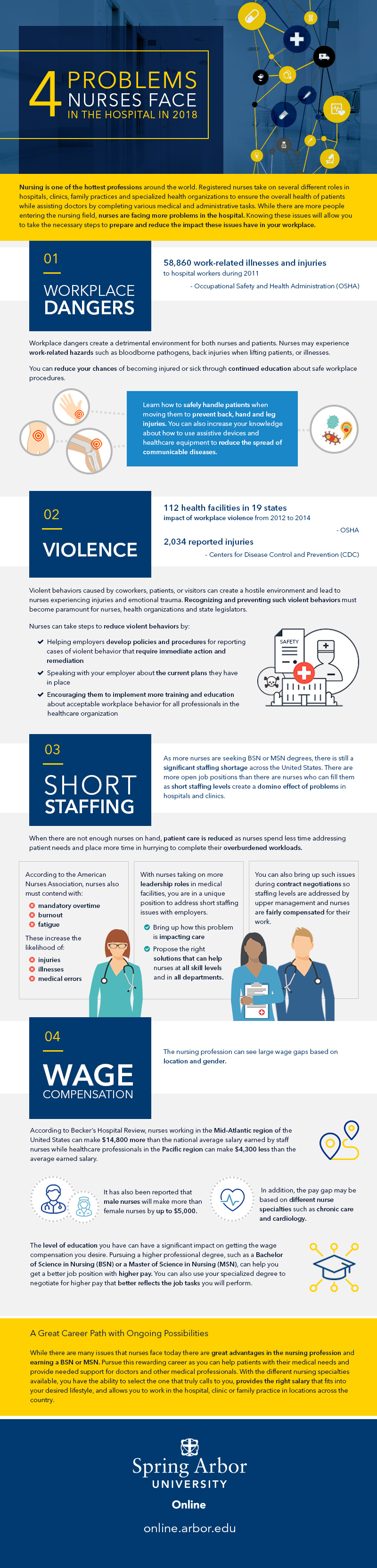 4 Problems Nurses Face in the Hospital in 2018 Infographic